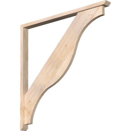 Ekena Millwork Funston Slat Smooth Bracket w/ Offset Brace, Douglas Fir, 3 1/2"W x 48"D x 48"H BKT0402X48X48FST06SDF